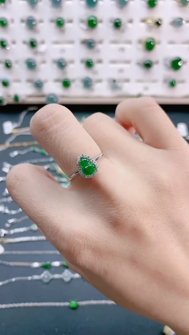 【闪购商品】翡翠戒指银S925镶嵌天然翡翠