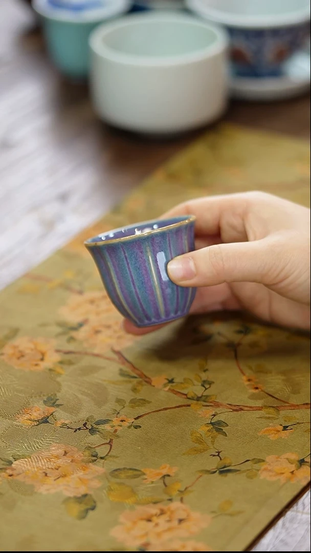 瓷景德镇陶瓷茶器窑变铃铛杯