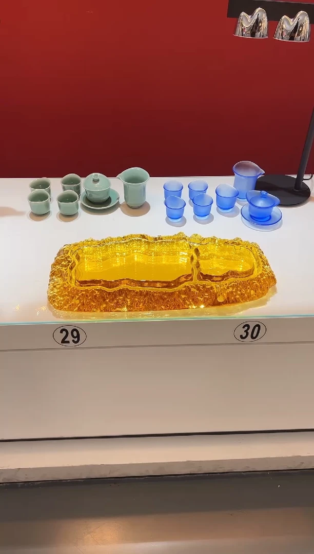 摆件巴比特美学 金色山河茶盘