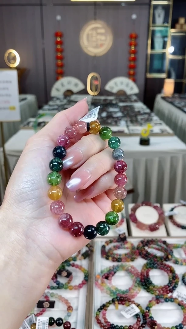 未镶嵌老矿碧玺单圈手串9mm+碧玺hon多样性发货一条