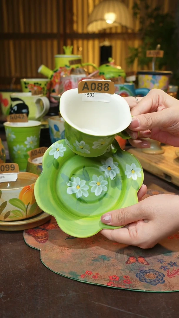 杯子景德镇高温釉下手绘陶瓷