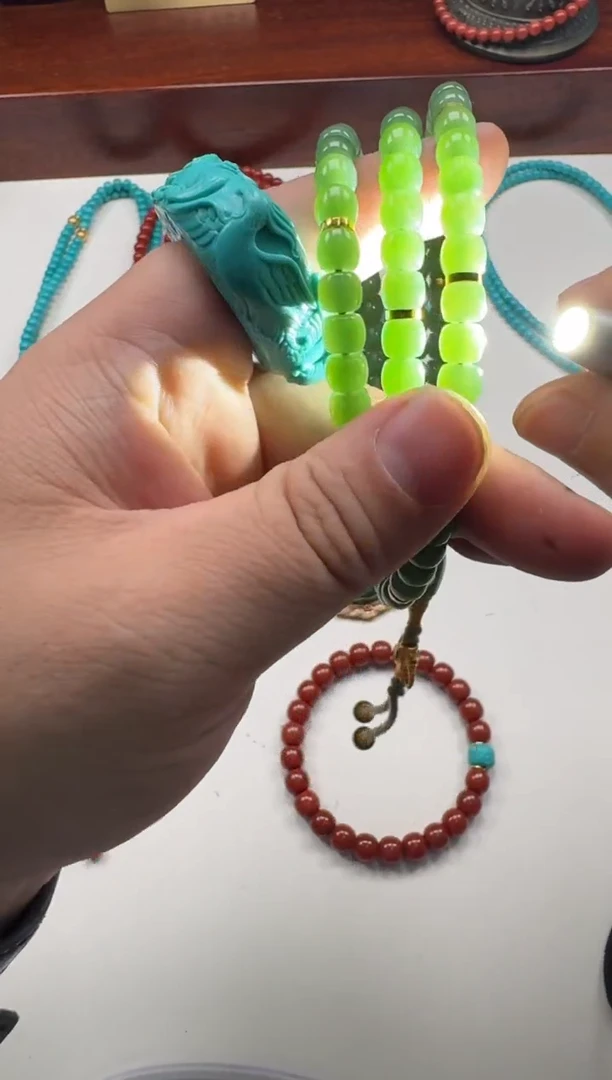 南红玛瑙手串手串18K金镶嵌爱***~手串手串