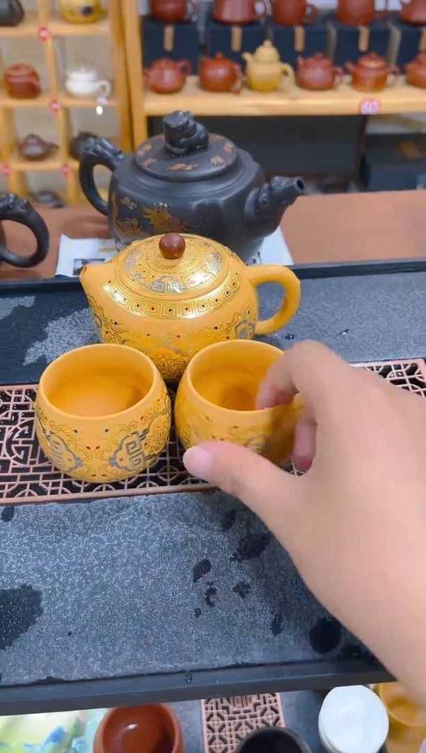 茶壶紫砂一壶2杯123