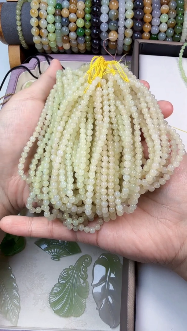 项链未镶嵌和田玉4mm项链多样性发其一