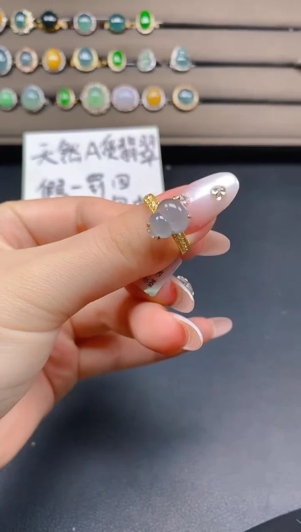 翡翠戒指银S925镶嵌26