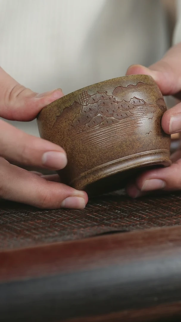 【闪购商品】紫砂茶壶16原矿紫砂主人杯 龙背青砂