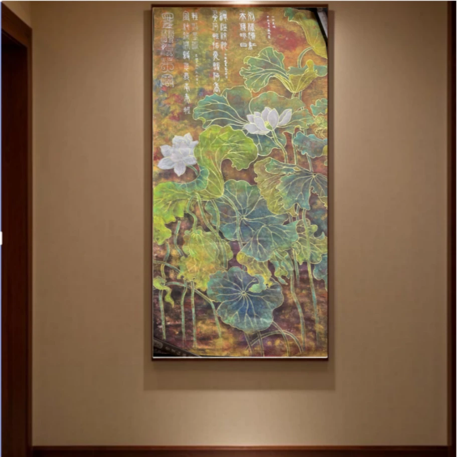 《墨韵绘芙蓉》唐彩禅意