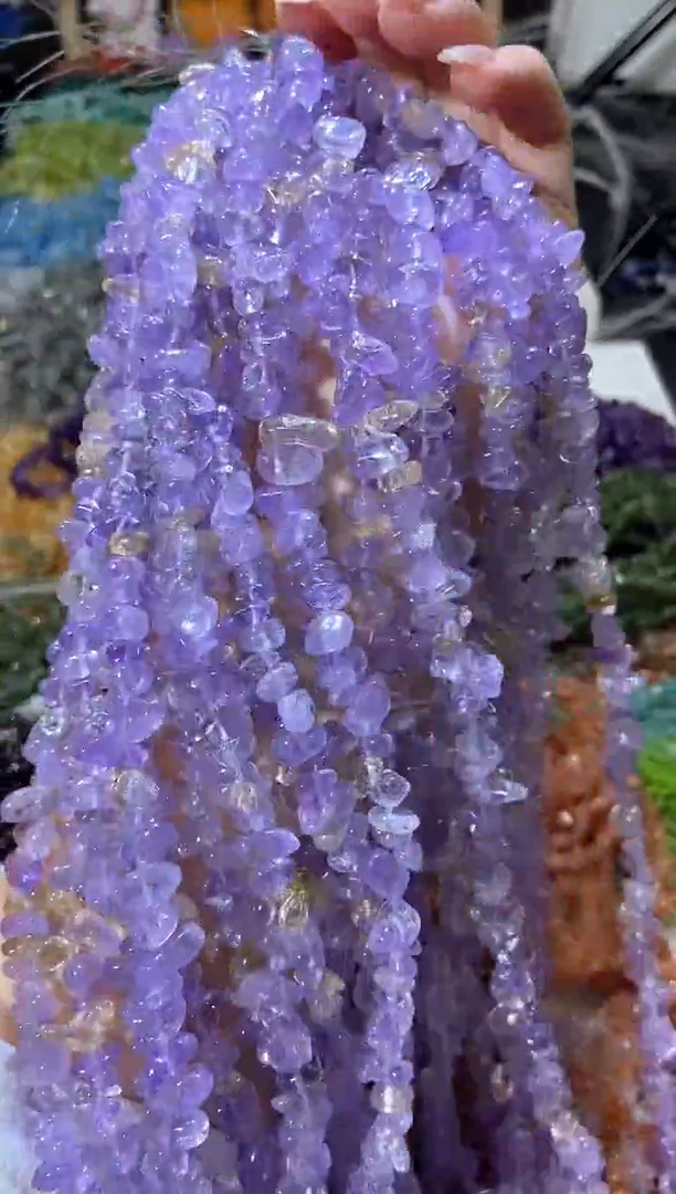 水晶珠宝半成品未镶嵌紫黄晶