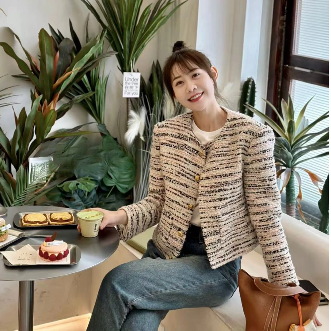 全新未使用 Celine/思琳 手工编织圆领猎装夹克外套/36