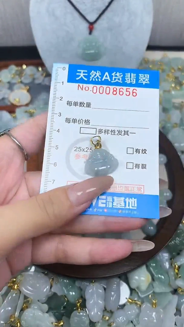 翡翠未镶嵌颈饰净货挂件-8656
