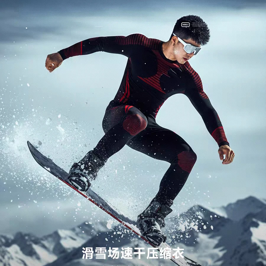 速干保暖内衣男式滑雪速干衣压缩衣秋冬骑行紧身排汗保暖运动套装