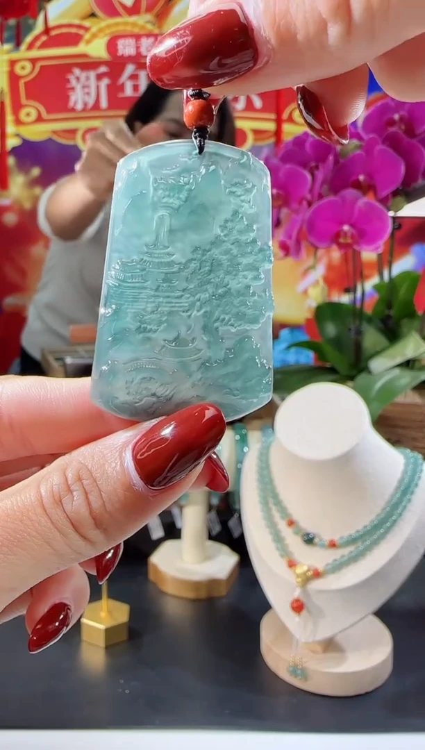 【闪购商品】翡翠吊坠(不含链)未镶嵌山水牌多样性发一