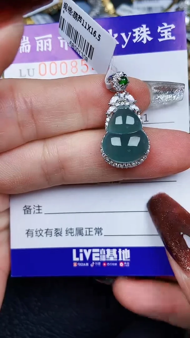 颈饰银S925镶嵌翡翠8546