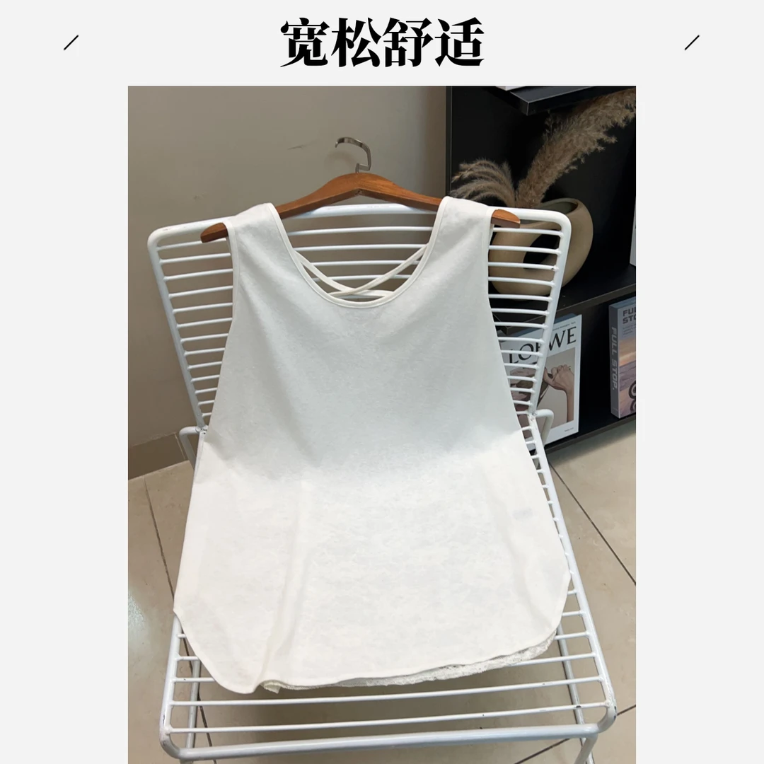 SZ&韩版时尚简约拼接蕾丝薄款背心E0312-1百搭休闲无袖内搭背心