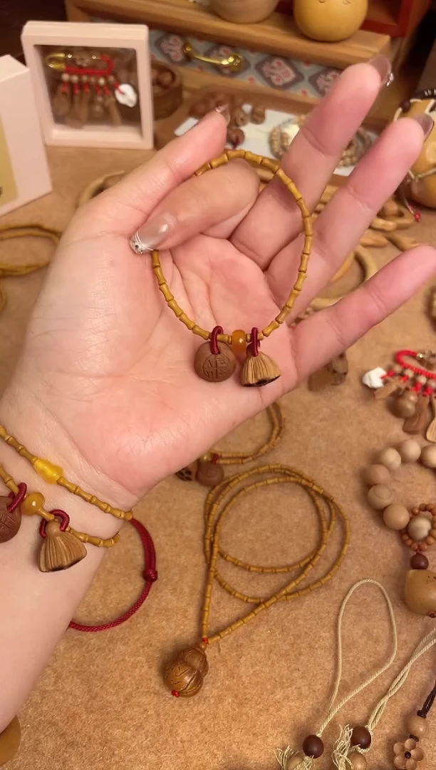 手串桃核竹节手串一物一拍单圈好运连连