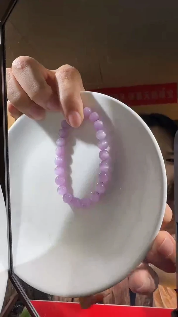 【闪购商品】锂辉石手串未镶嵌8mm紫色锂辉石手串