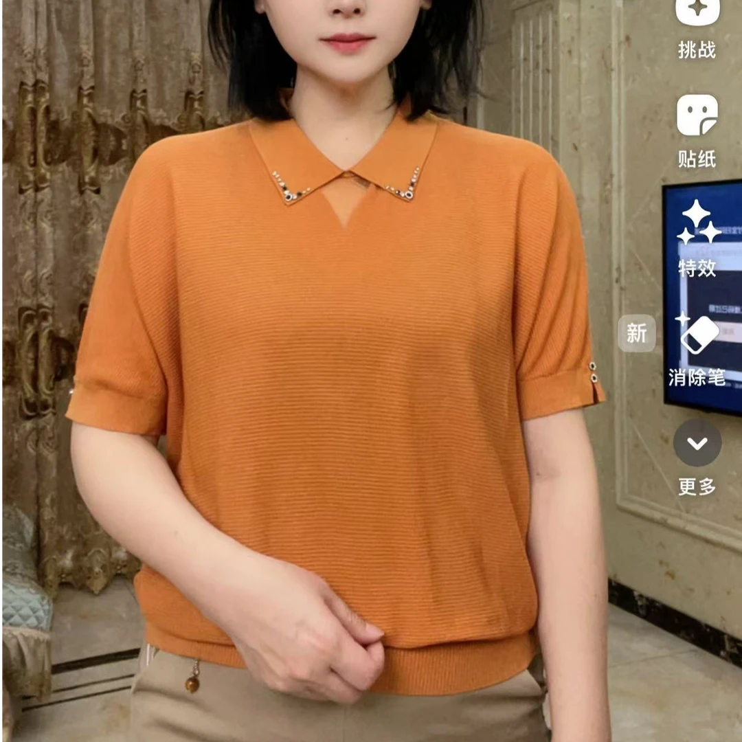 春季款式 气质显瘦时尚天丝桑蚕丝小衫6632