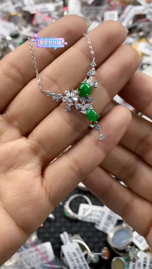 银S925镶嵌戒指翡翠171717----7