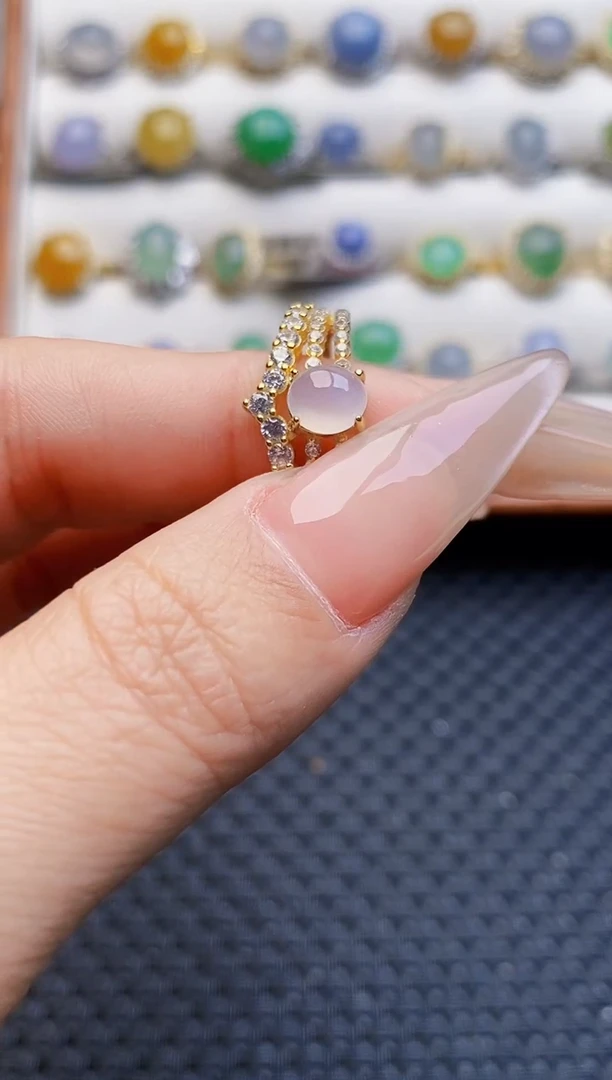 银S925镶嵌戒指翡翠3396