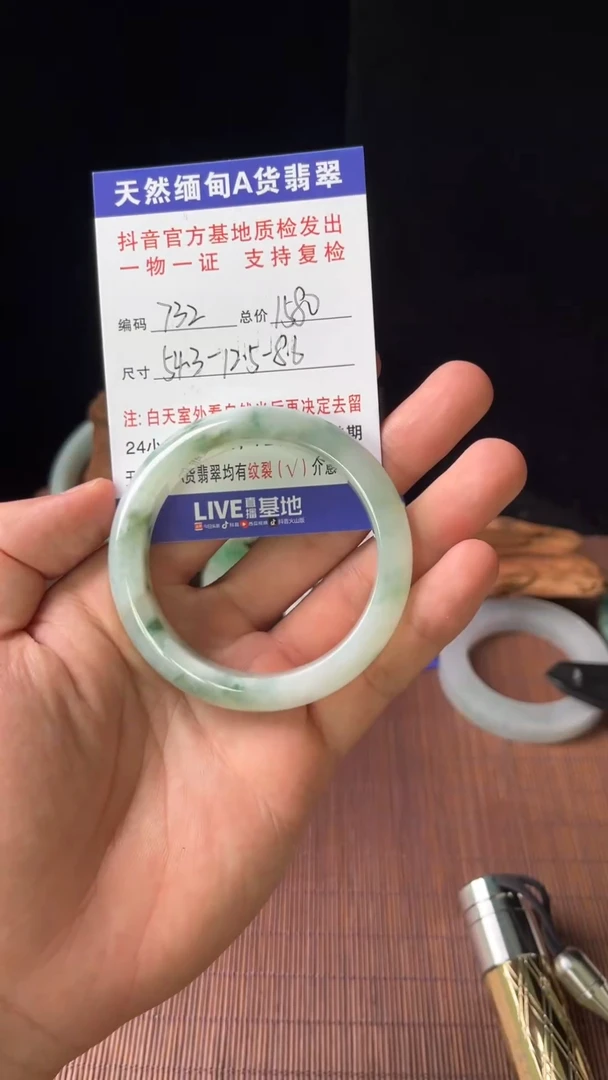 未镶嵌手镯翡翠圈口54.3编号732