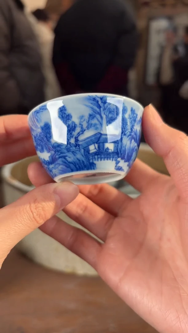 【闪购商品】杯看山柴窑青花看山柴窑青花
