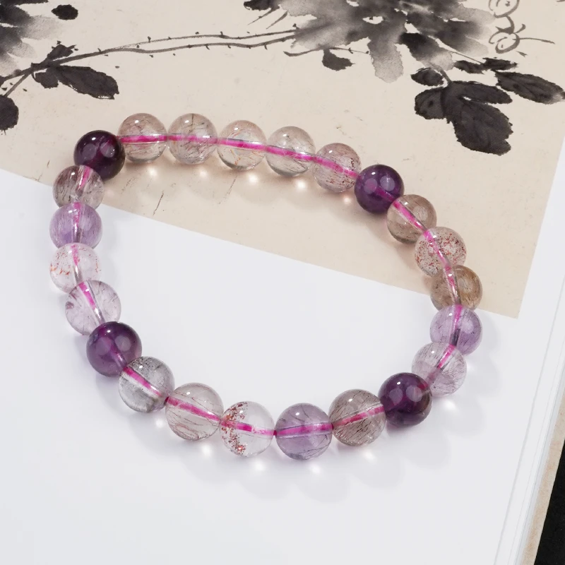 金研珠宝 超七手串素圈天然水晶手串真品（多样性发其一）