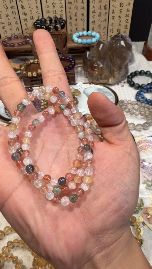 未镶嵌手串水晶?****猫SJ-56兔毛多圈 天然水晶 默认微瑕
