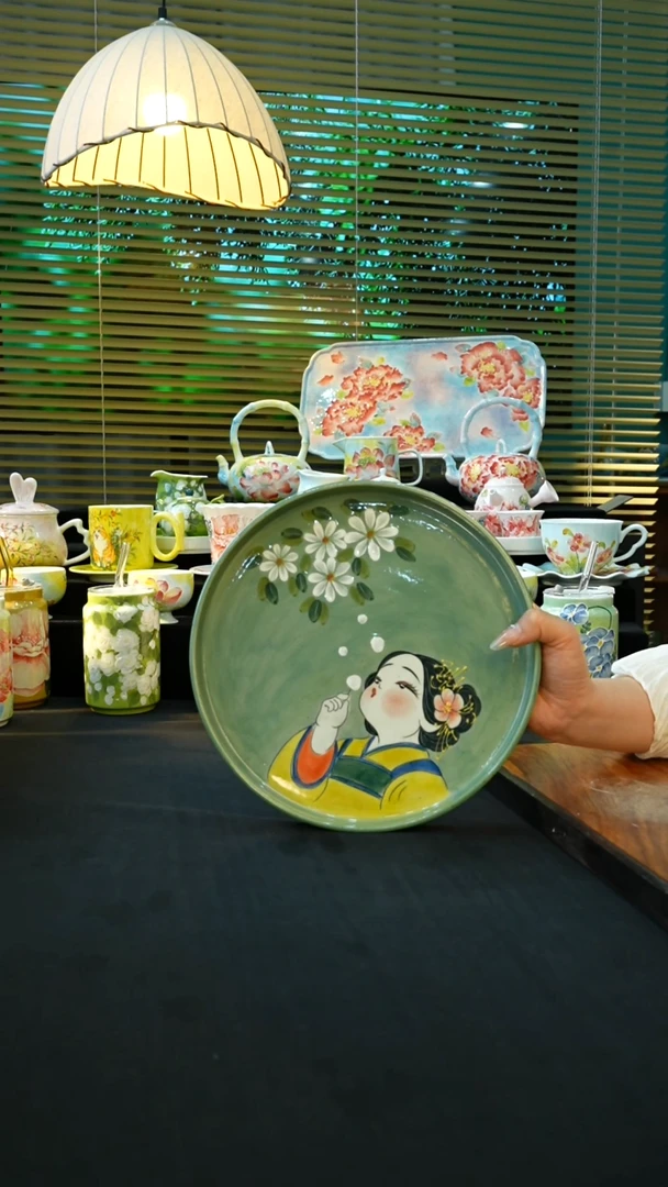 杯手绘心瓷陶瓷浮力款