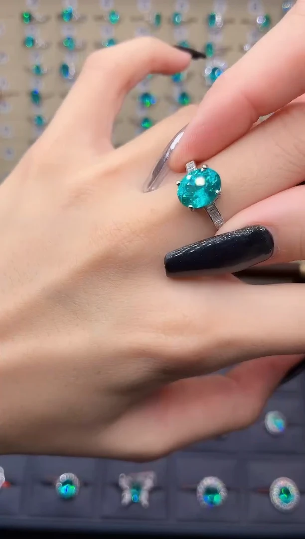 银S925镶嵌戒指碧玺0000