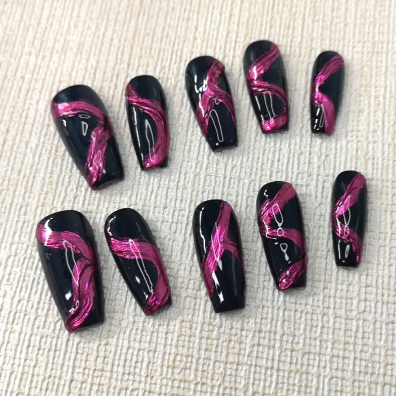 《酷辣》红岩亮面甜酷辣妹独特小众纯手工穿戴甲8899