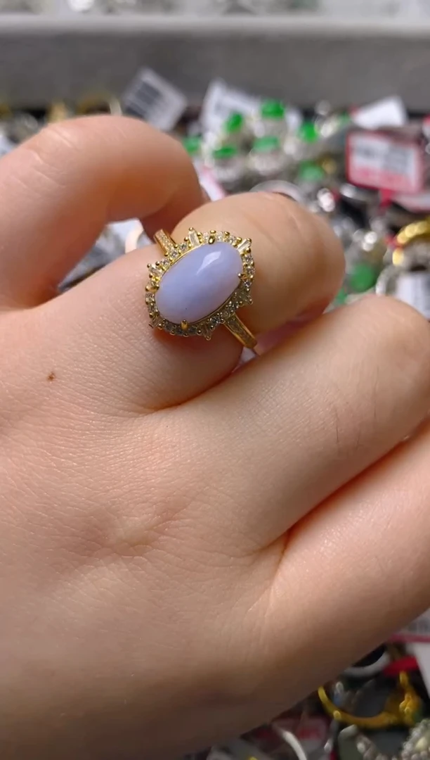 银S925镶嵌戒指翡翠百内无证书