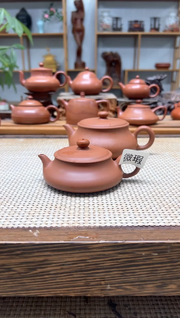 原矿朱泥全手 微瑕扁明炉 100cc