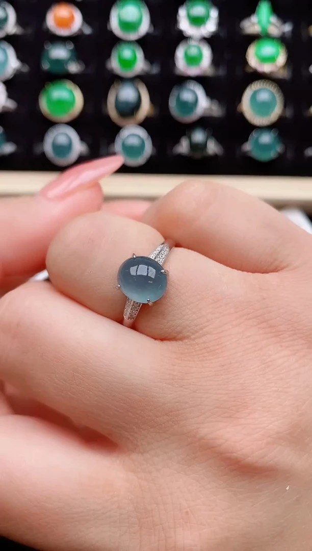 【闪购商品】翡翠戒指银S925镶嵌8000