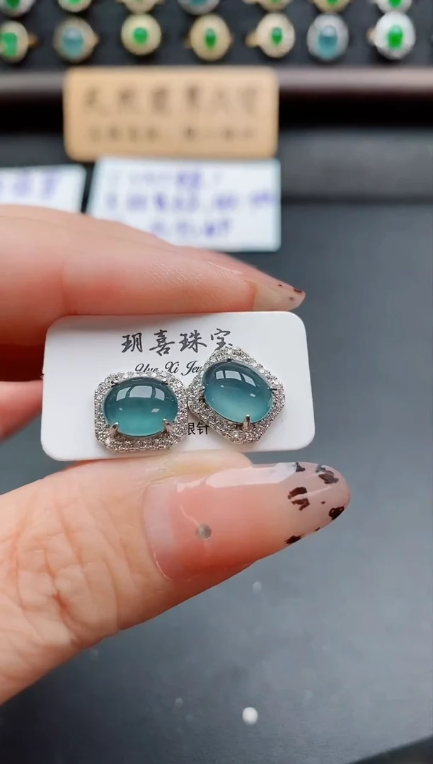 银S925镶嵌戒指翡翠1