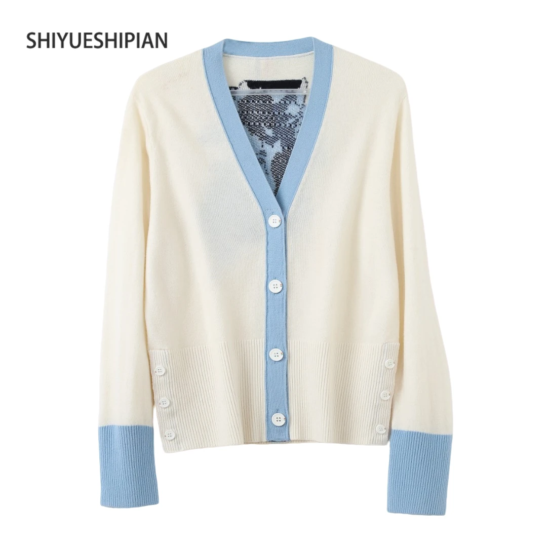 【玫瑰提花】精纺细织绵羊毛衫时尚针织女士秋冬休闲百搭-6261