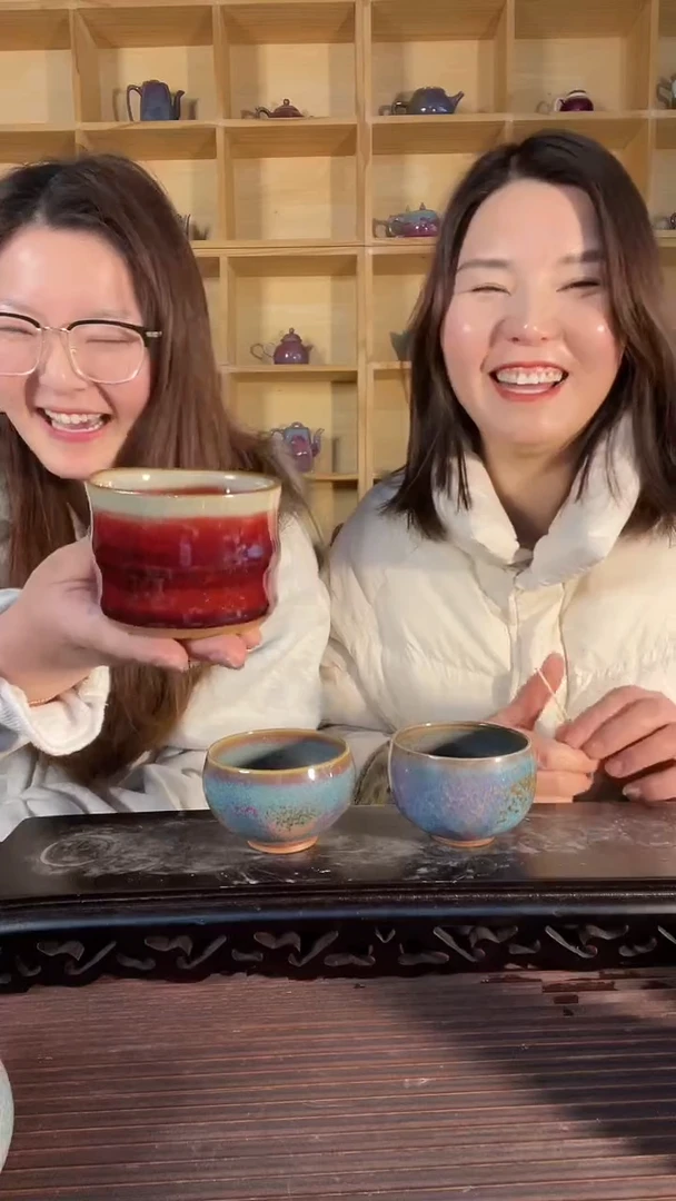 【闪购商品】摆件竹节杯 土魂钧瓷