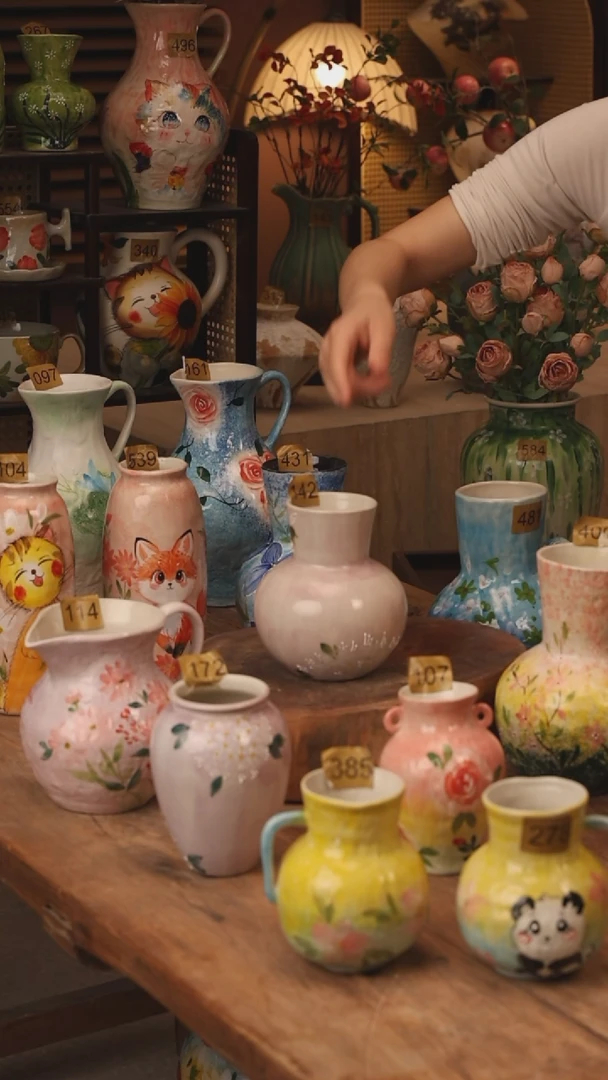 陶瓷景德镇设计师手作花器摆件侘寂风142