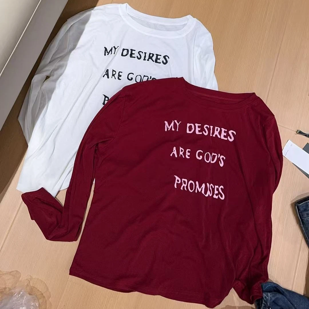 【文乐乐】夏季新款韩版洋气字母印花时尚休闲潮流百搭长袖T恤3333