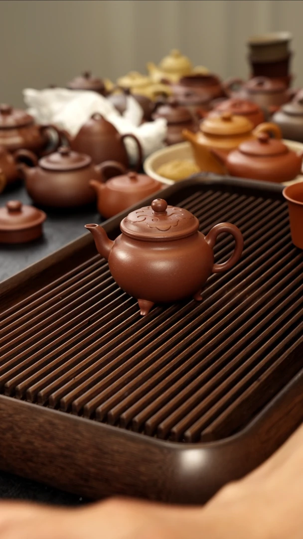 茶壶紫砂微微瑕大彬如意黑紫泥150cc