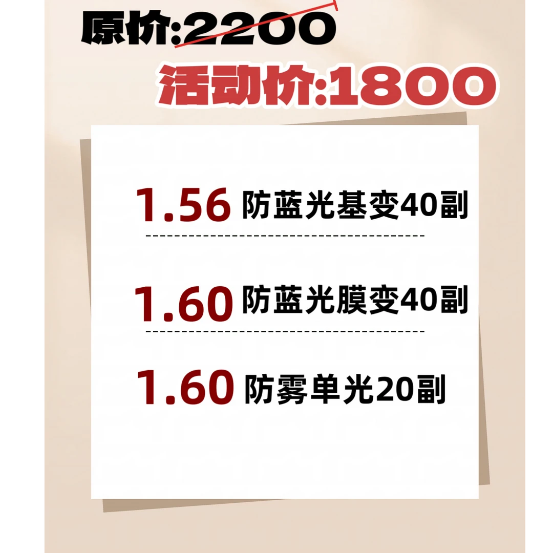 【诗奈尔】变色品牌镜片活动批发1.56防基变+1.60防膜变+1.60防雾