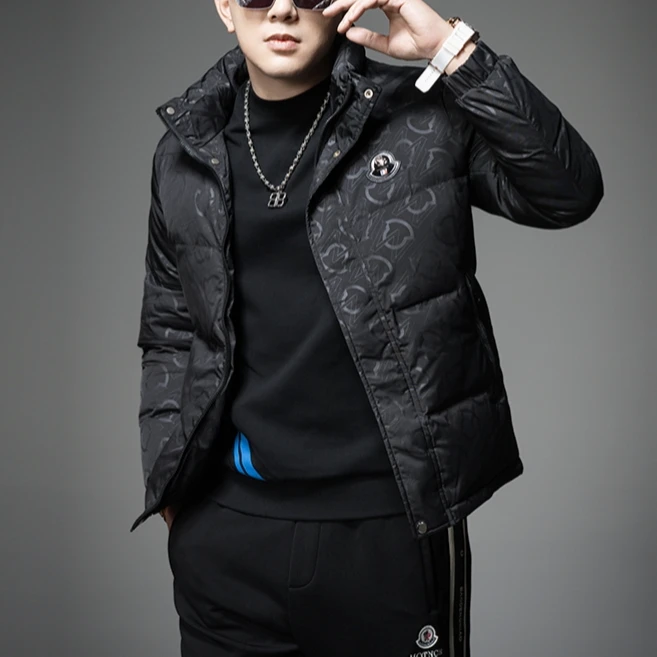 MERCUTON姆尔丘顿欧洲站冬季新款轻薄羽绒服男士潮流立领短款外套