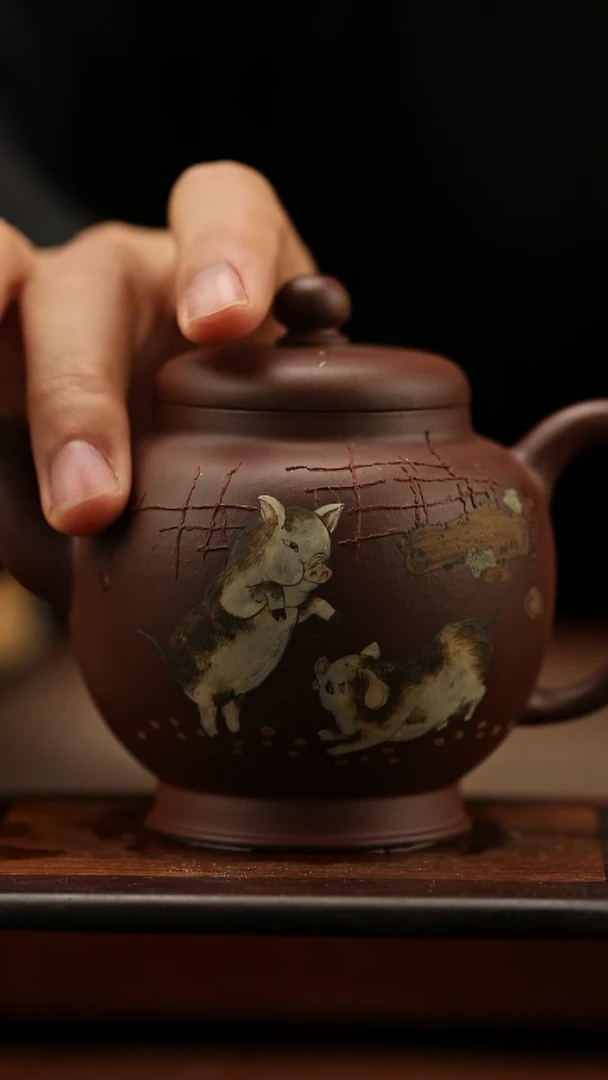 茶壶紫砂吉猪 220毫升