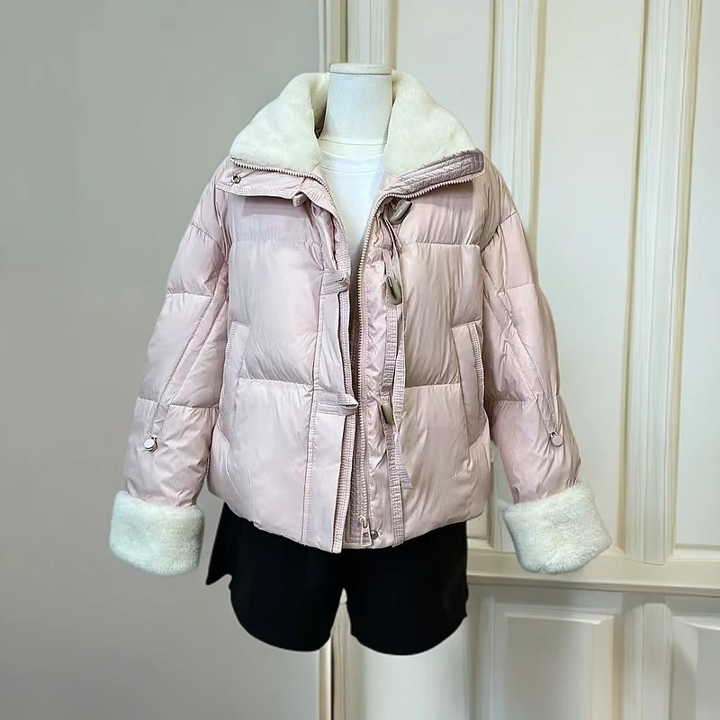 925立领外套短款时尚百搭女士冬季保暖外套