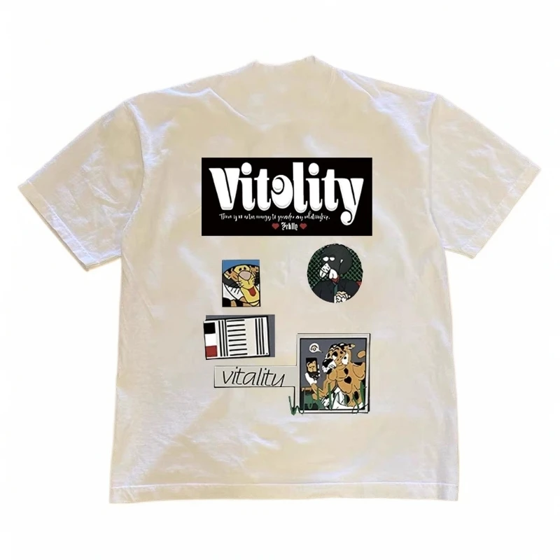 短袖T恤男国潮印花圆领重磅230Gins美式潮流夏季新款轻奢痞帅男装