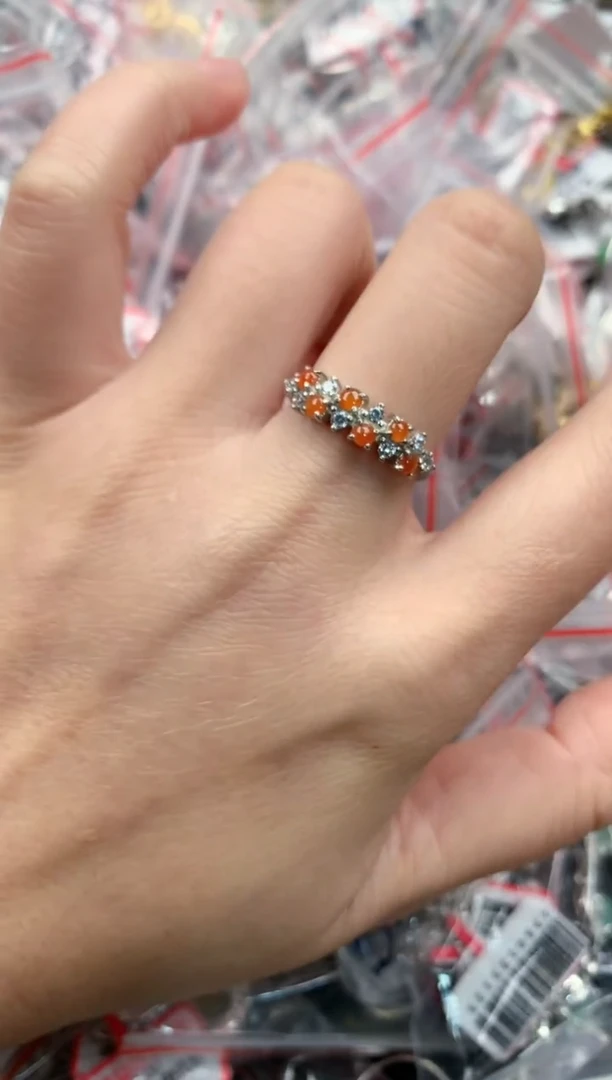 银S925镶嵌戒指翡翠9999      2