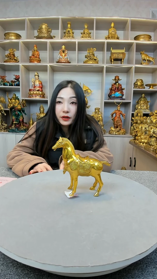 【闪购商品】琉璃手工艺品铜马摆件