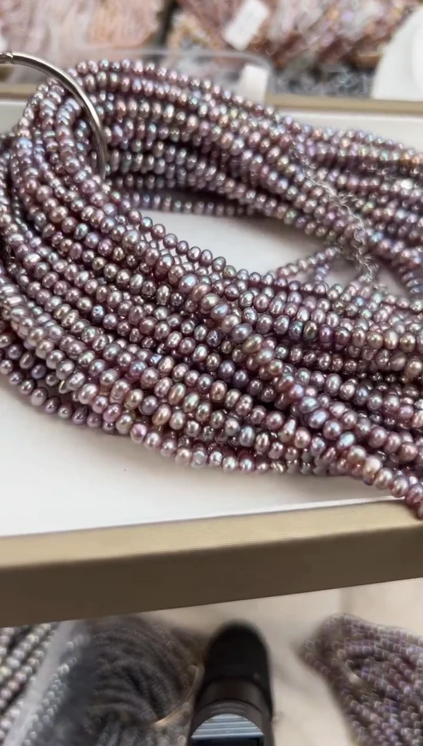 未镶嵌福利淡水珍珠无核*强光珍珠项链（紫色4/5mm）多样性发一
