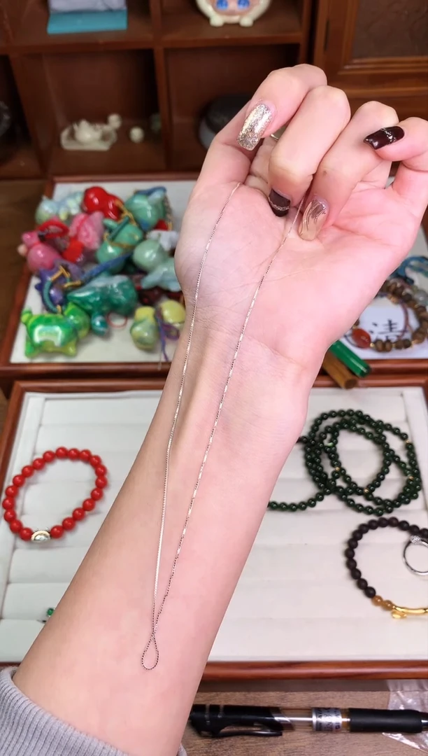 【闪购商品】水晶颈饰银S925镶嵌银色万能链子-S925