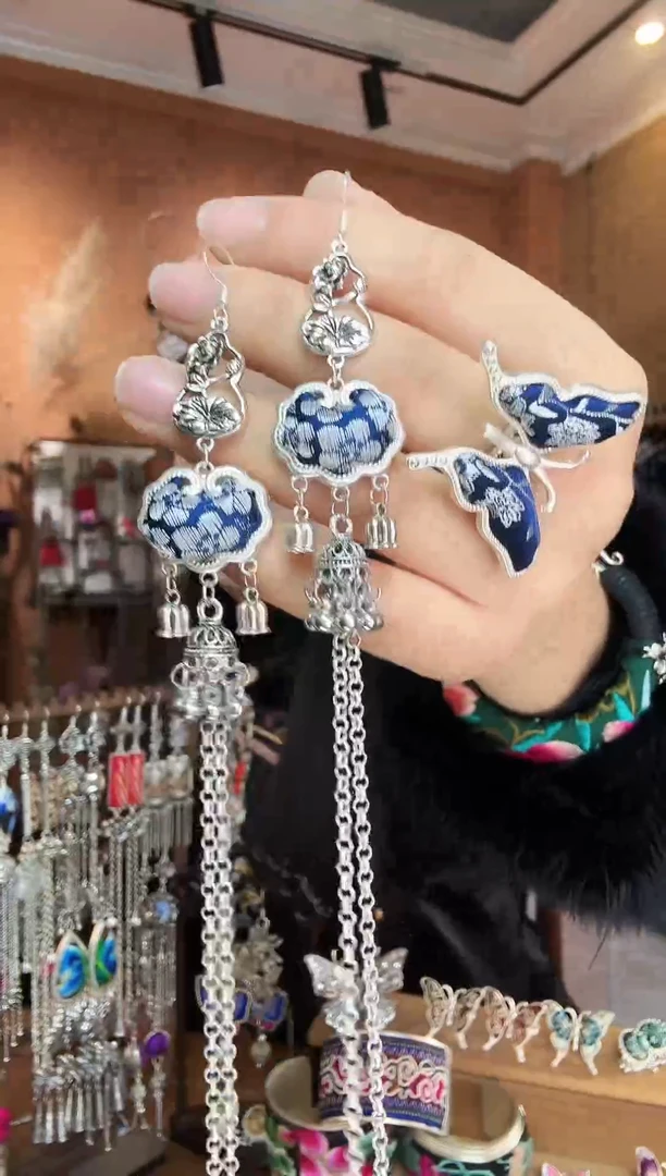 刺绣纯手工民族风耳环