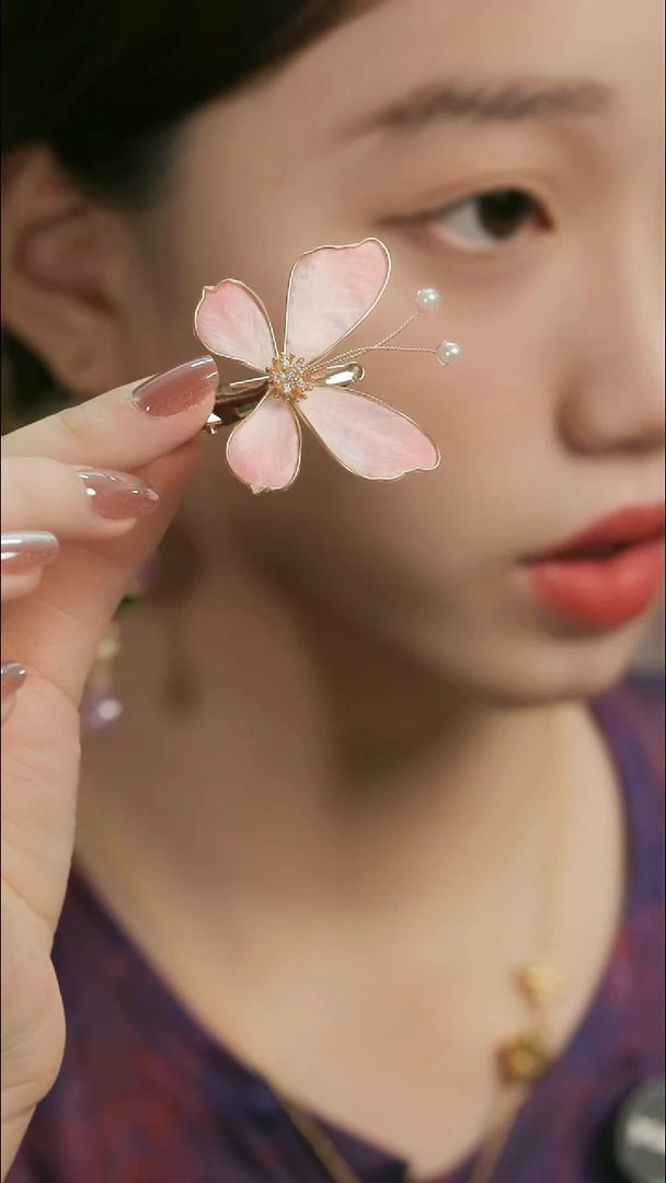 刺绣湘传礼纯手工发夹